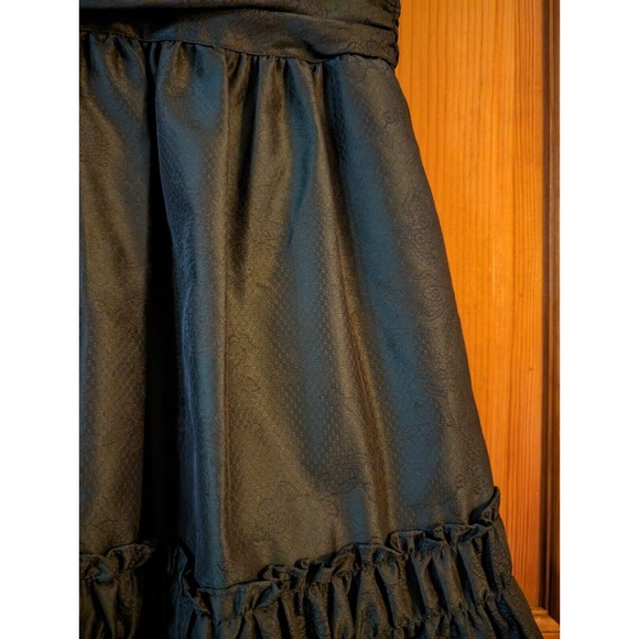 Kay Unger size 2 dress emerald green floral design - Picture 4 of 10